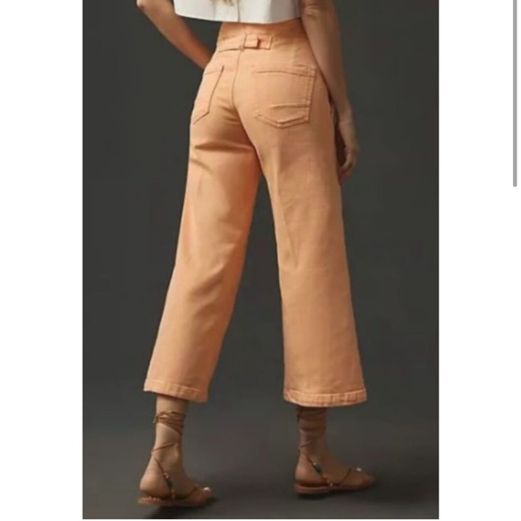 Pilcro Anthropologie woman’s light orange wide leg jeans - Picture 3 of 13